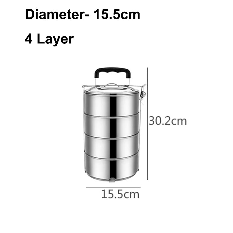 Multi-layer Stainless Steel Lunch Box Large Capacity Adult Camping Bento Box Kids Worker Portable Meal Food Containers BPA free