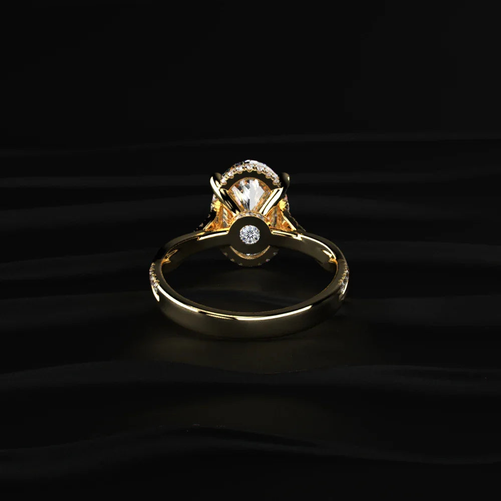 Stunning Hidden Halo Engagement Ring With High Quality Fine Jewelry Detailing Perfect For Proposals And Special Romantic