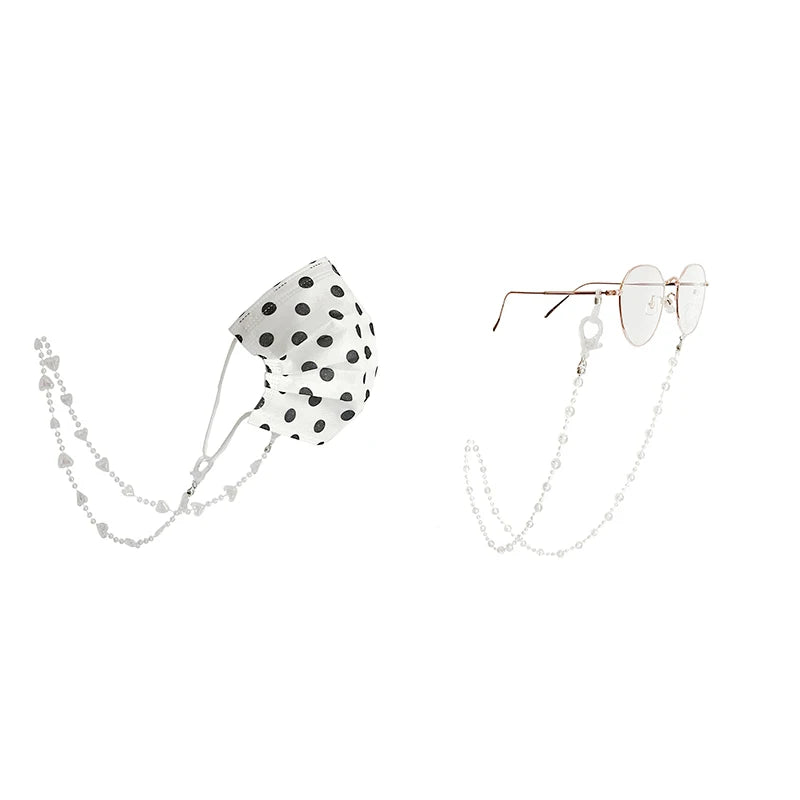 Fashion Glasses Chain For Women Mask Lanyard Holder Transparent Heart Flower Charms Sunglasses Chain Neck Strap Jewelry Gift