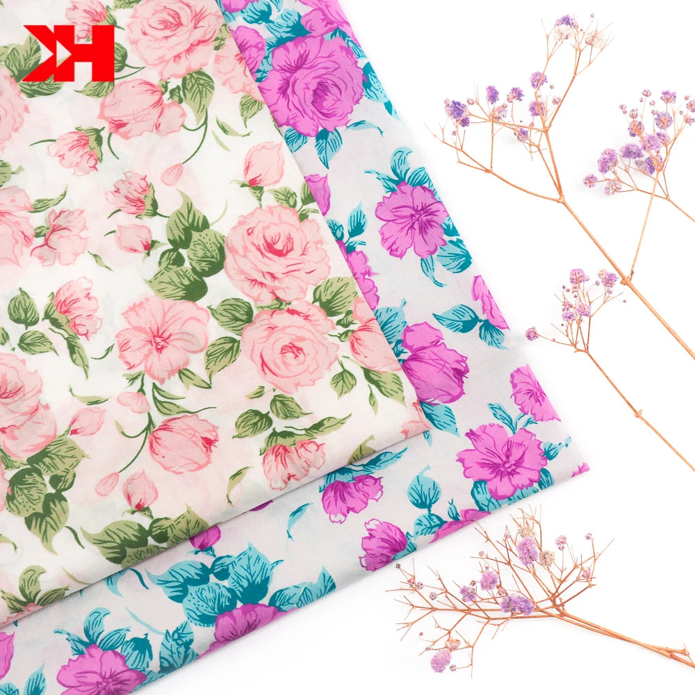 Kahn Hot Selling Small Flower Cotton Cotton Custom Print Lawn Fabric