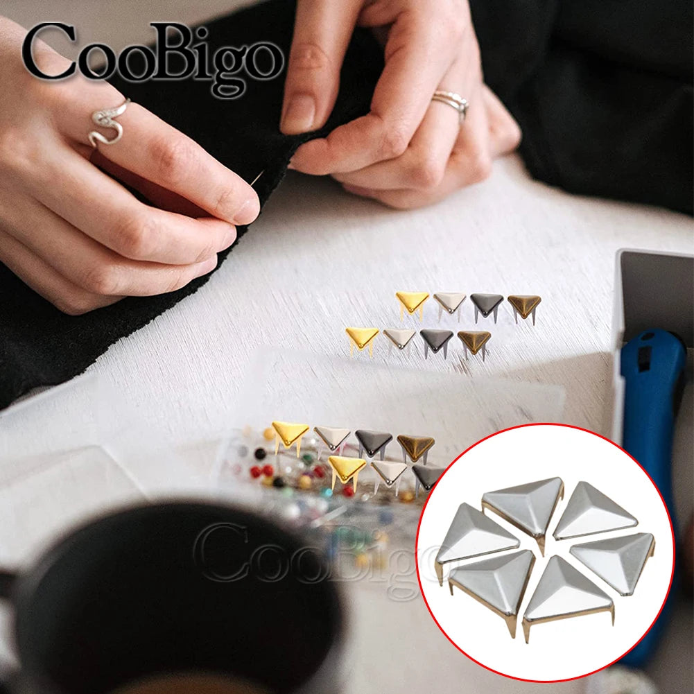 100pcs Metal Claw Rivets Studs Punk Rock Spike Nails Leathercraft DIY Shoes Garment Bag Apparel Bracelet Sewing Accessories