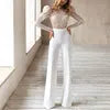 Boutique Wholesale 2026 Autumn and Winter Fashion New Round Neck Sexy Long-sleeved Trousers Open Back Jumpsuit