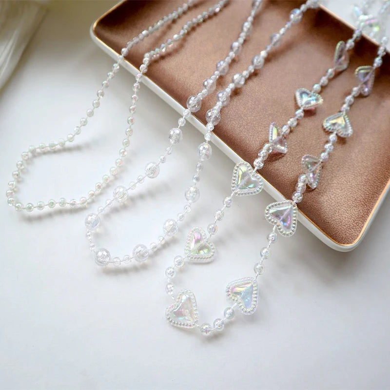 Fashion Glasses Chain For Women Mask Lanyard Holder Transparent Heart Flower Charms Sunglasses Chain Neck Strap Jewelry Gift