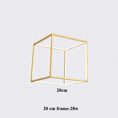 Modern square led chandelier art design postmodern luxury golden light Indoor Living Room Decor Lobby suspension chandelier