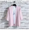 Liu Ming Custom Logo Printed 2024 Trending Summer Men Clothing Solid Color Couple Loose Cloak Shirts
