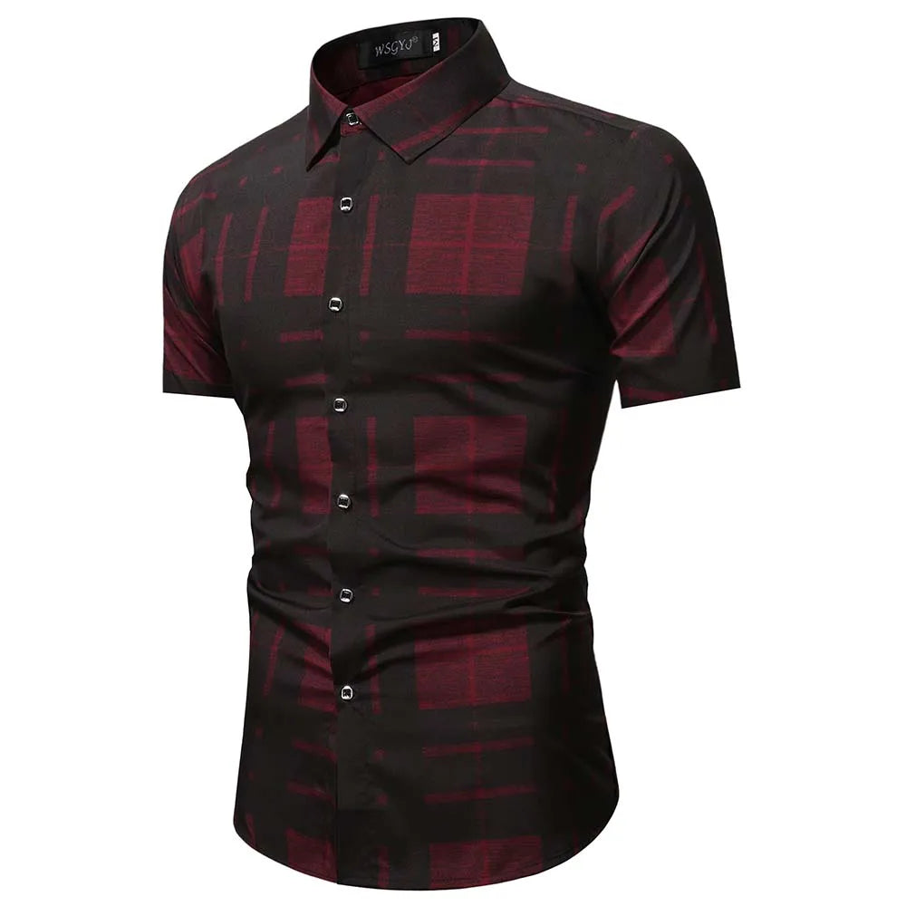 Summer Business Social Chemise Homme Casual Party Short Sleeve Striped Shirt Men Dress Luxury Button Up Fashion Mens Clothes