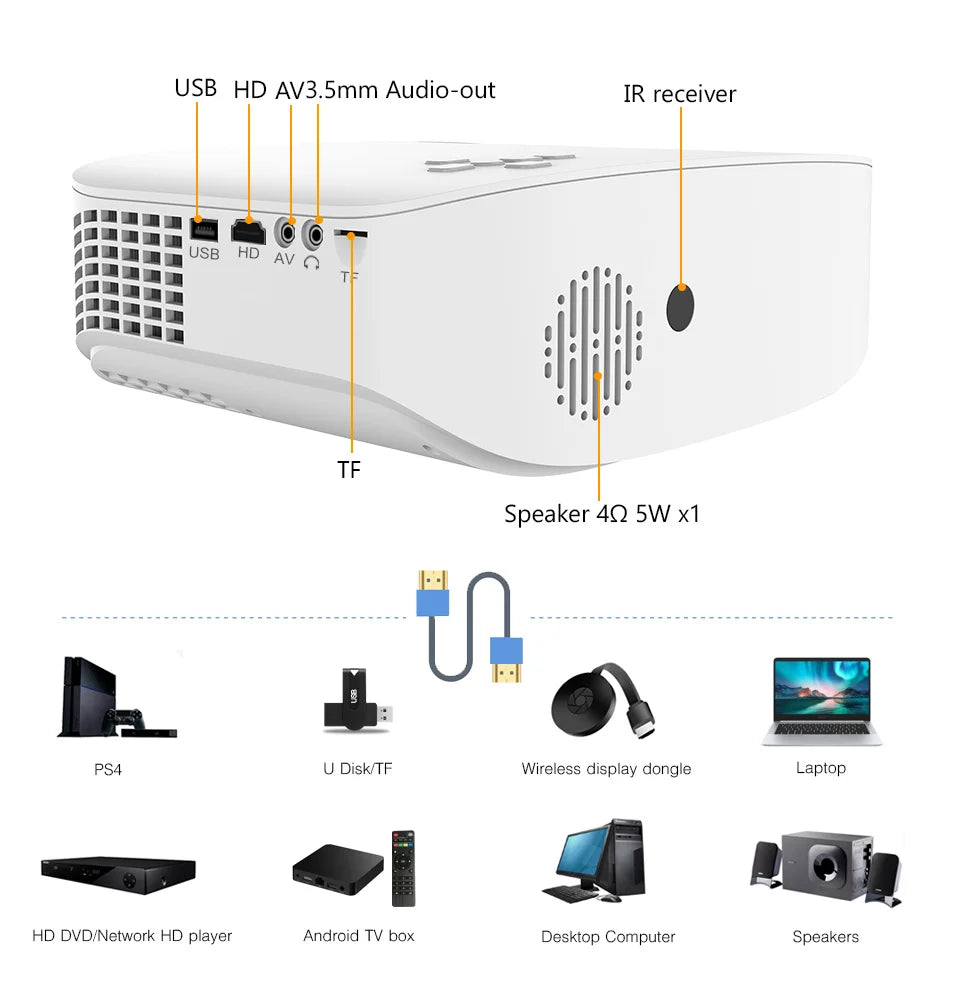 BYINTEK K20X  LED Video 4K 1080P LED Home Theater Projector Proyector 1080P White home use game video projectors