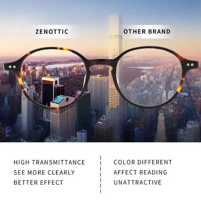 ZENOTTIC XS Size Unisex Ultralight Acetate Small Round Eyewear Anti Blue Light Blocking Computer Glasses Fashion Optical Frame