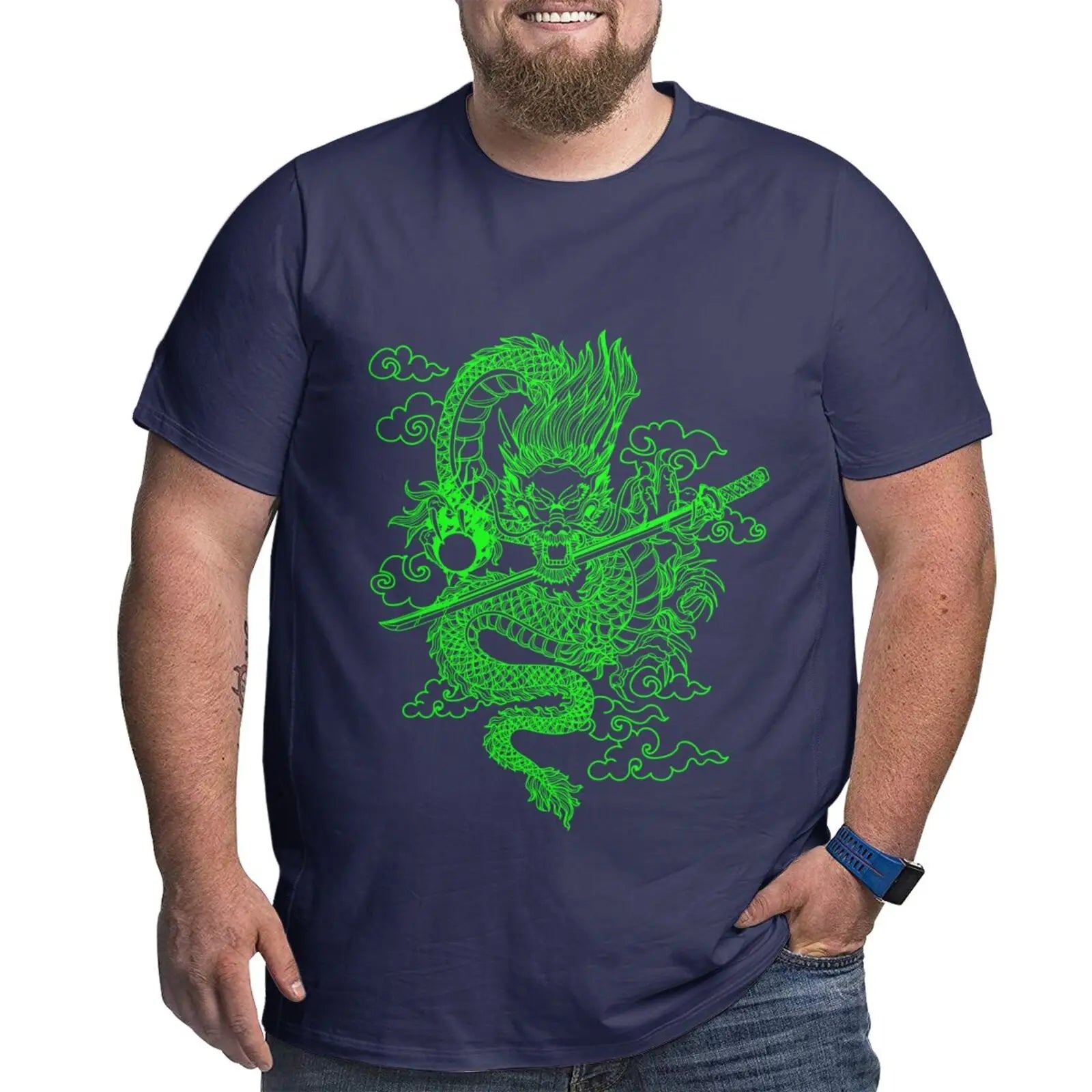 Unique Design Graphic Men T Shirts Plus Size Oversized Cotton T-shirts for Big Man Black Summer Short Sleeves Clothes Tops