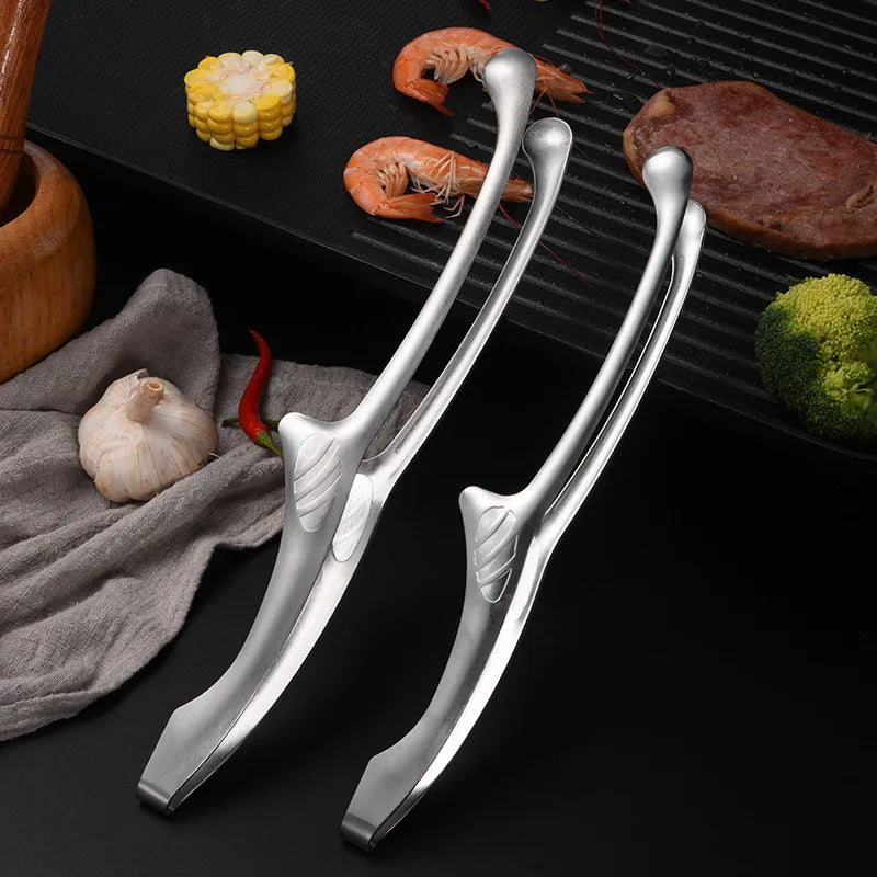 430 Stainless Steel Food Tongs Korean Barbecue Bbq Steak Clip Multi-purpose Food Clips Kitchen Gadgets Barbecue Accessories