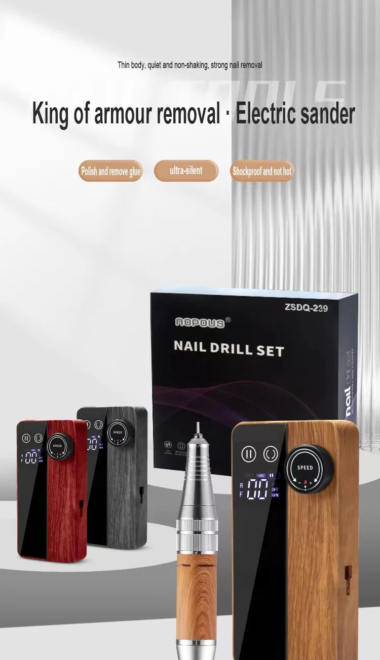 Portable Cordless Rechargeable Nail Drill Professional Strong 35000rpm Customizable Private Label