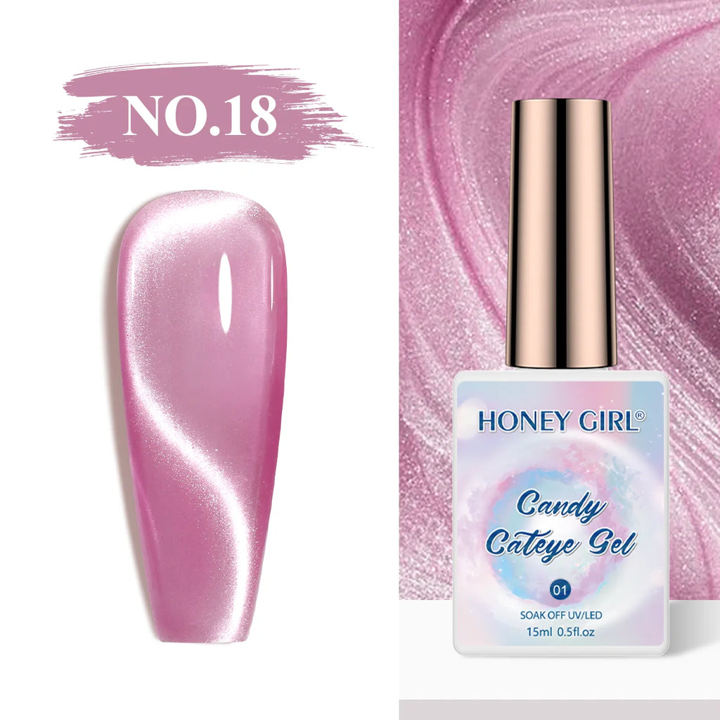HONEY GIRL Moon Light Magnetic CatEye 24 Colors Jelly Gel Polish Set Wholesale 9d Crystal Uv Gel Nail Polish Cat Eye Gel Polish