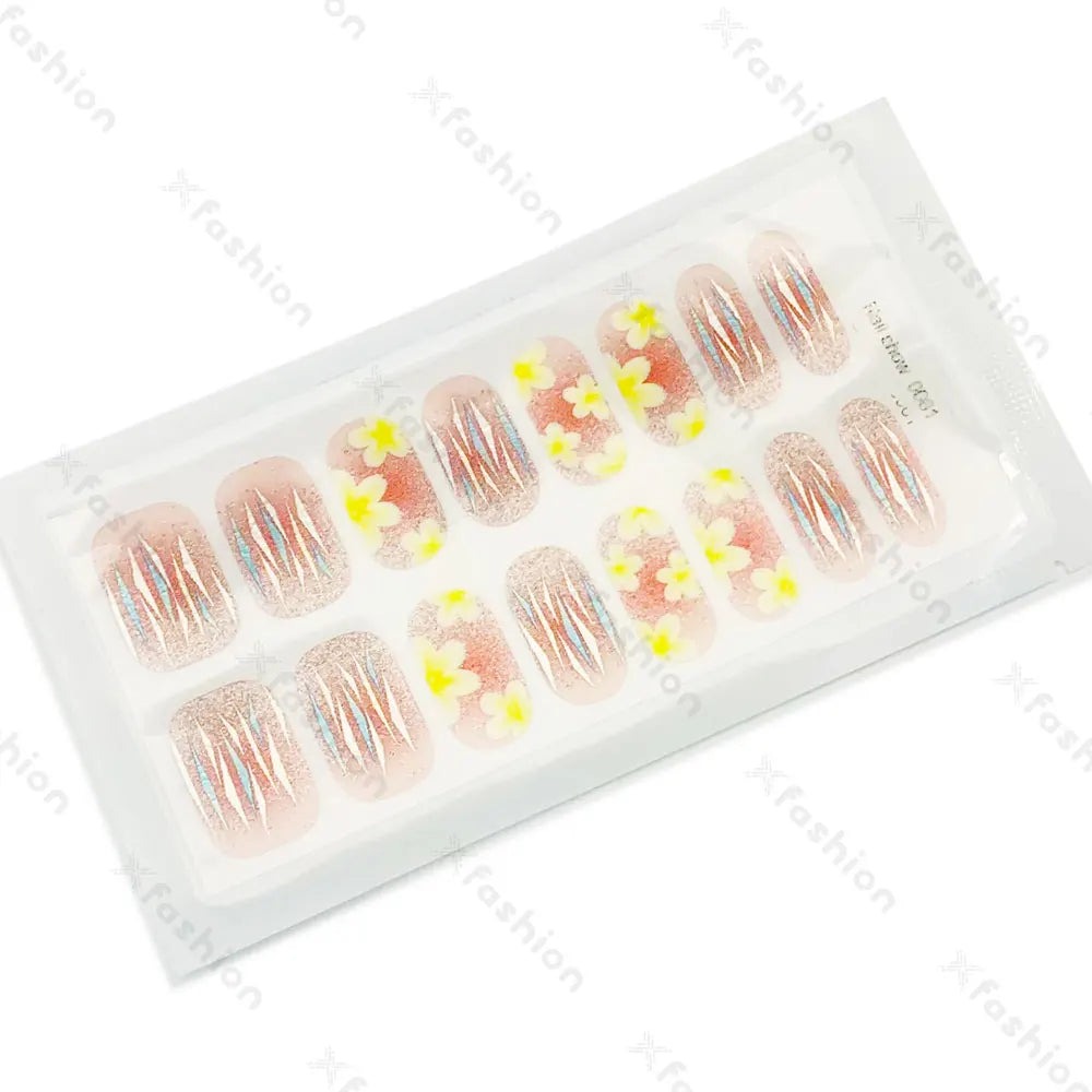 Hot Sale 16 Tips Solid Color Semi-Cured Gel Nail Stickers UV Light Durable Waterproof Long-Lasting Gel Nail Stickers Wholesale