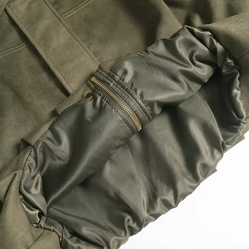 KAR&OT ZA 2025 Spring New Women's Retro Loose Fashion Casual Lapel Long Sleeve Jacket 4344155