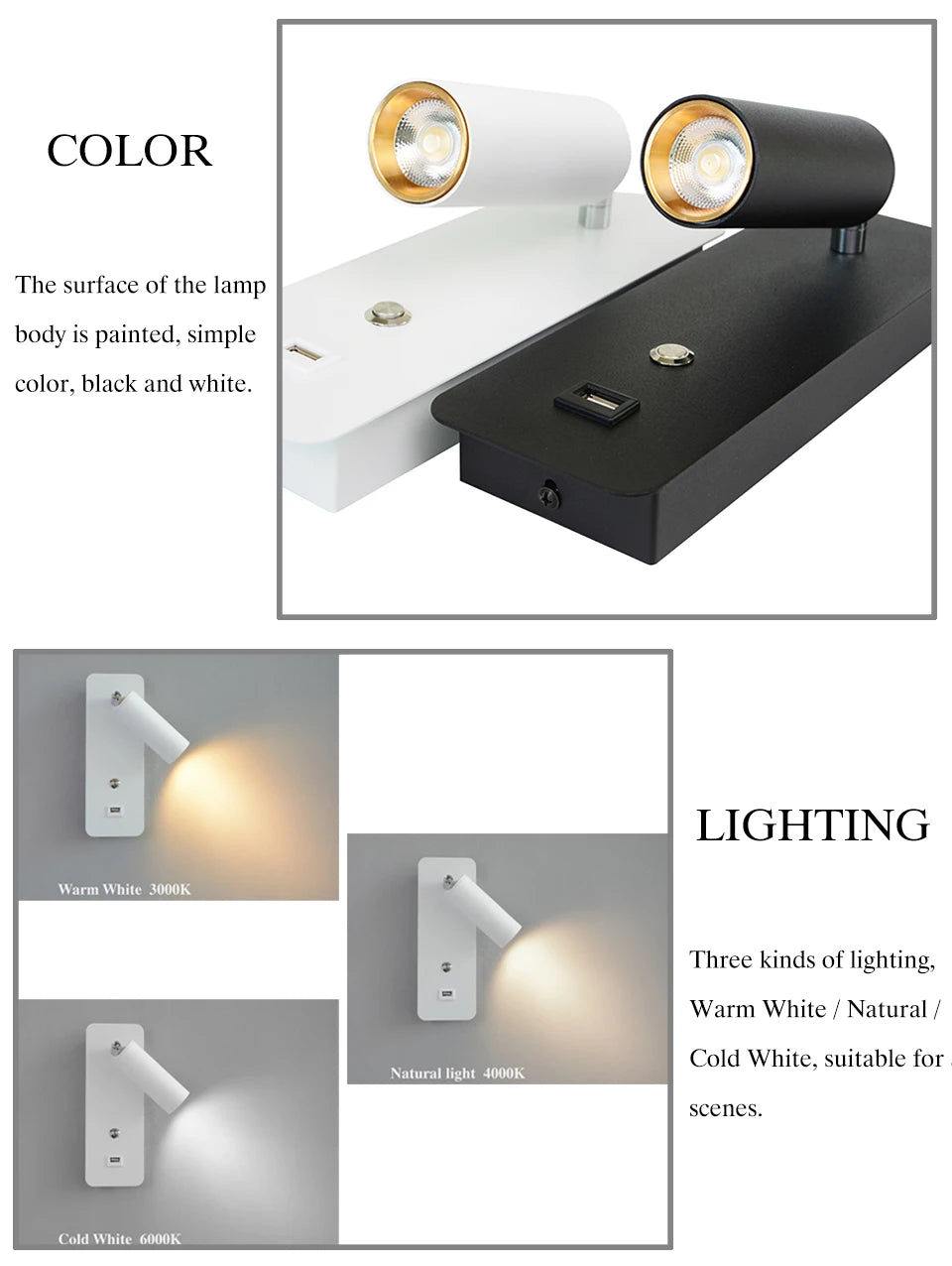 Indoor led wall lamps DC5V USB charge led  wall light bedroom modern wall lamp stair study livingroom sconce