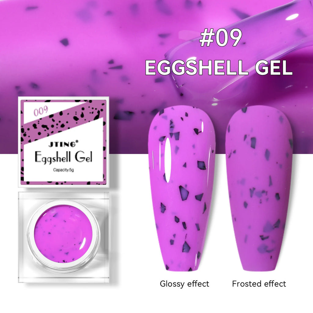 JTING High Quality Strong Glossy Matte Effects 12color Nail Art Neon Eggshell Gel Polish Set with Unique Jars OEM Private Label