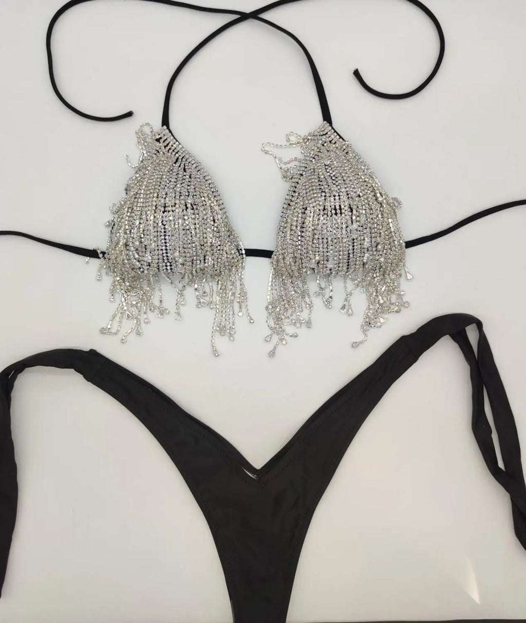 newest 2022 crystal bikini diamond swimwear biquini diamond bikini beachwear popular swim suit  rhinestone swimsuits bikini