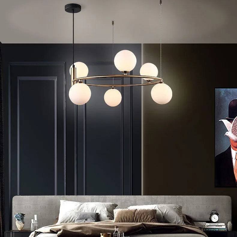 Nordic Creative Magic Bean Living Room Lamp Ring Molecular Lamp Restaurant Lamp Postmodern Simple Study Bedroom Chandelier