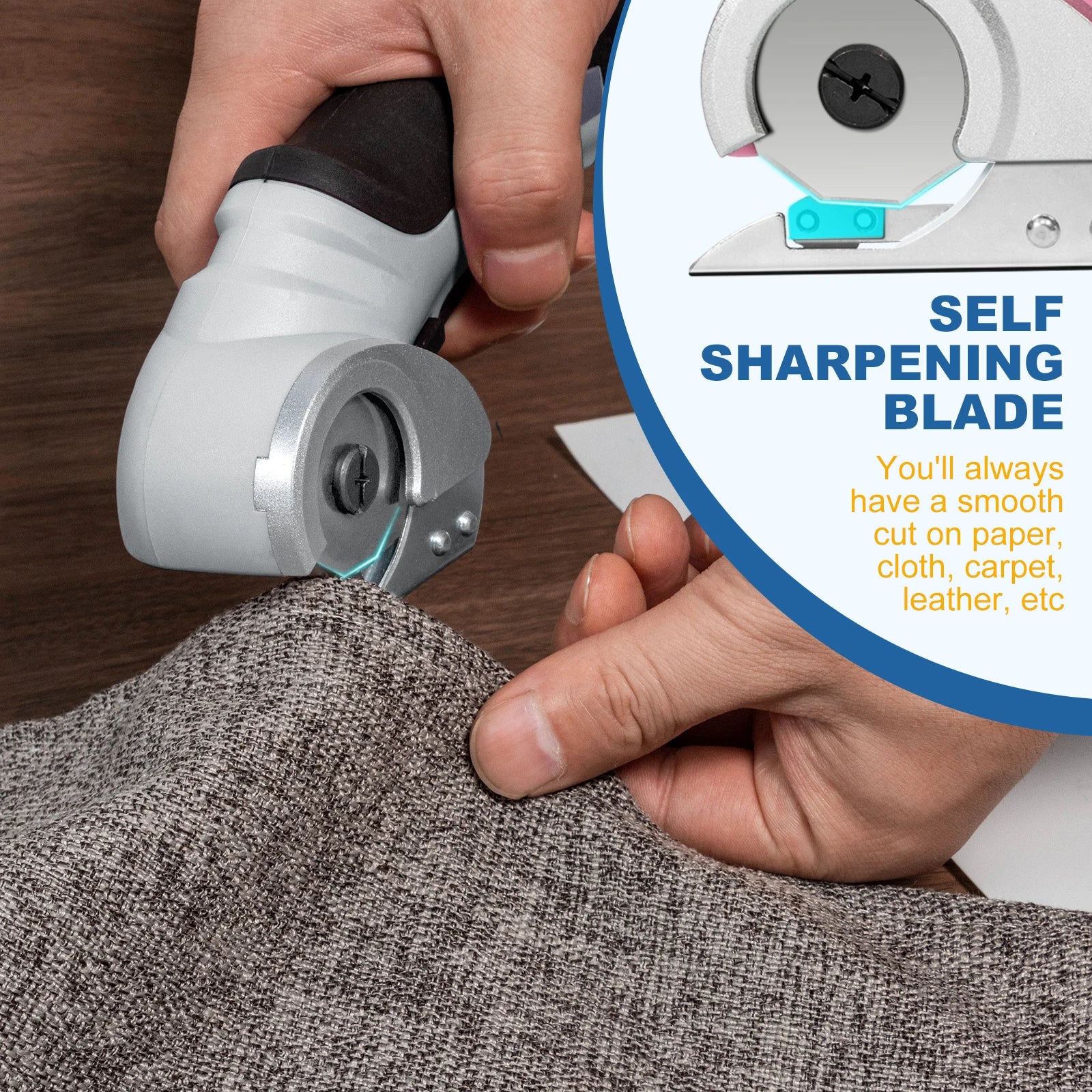 Electric Rotary Scissors Fast Charging 4.2V 2000mAh Industrial Professional Wireless Textile Leather Cutter Bulk Wholesale Made