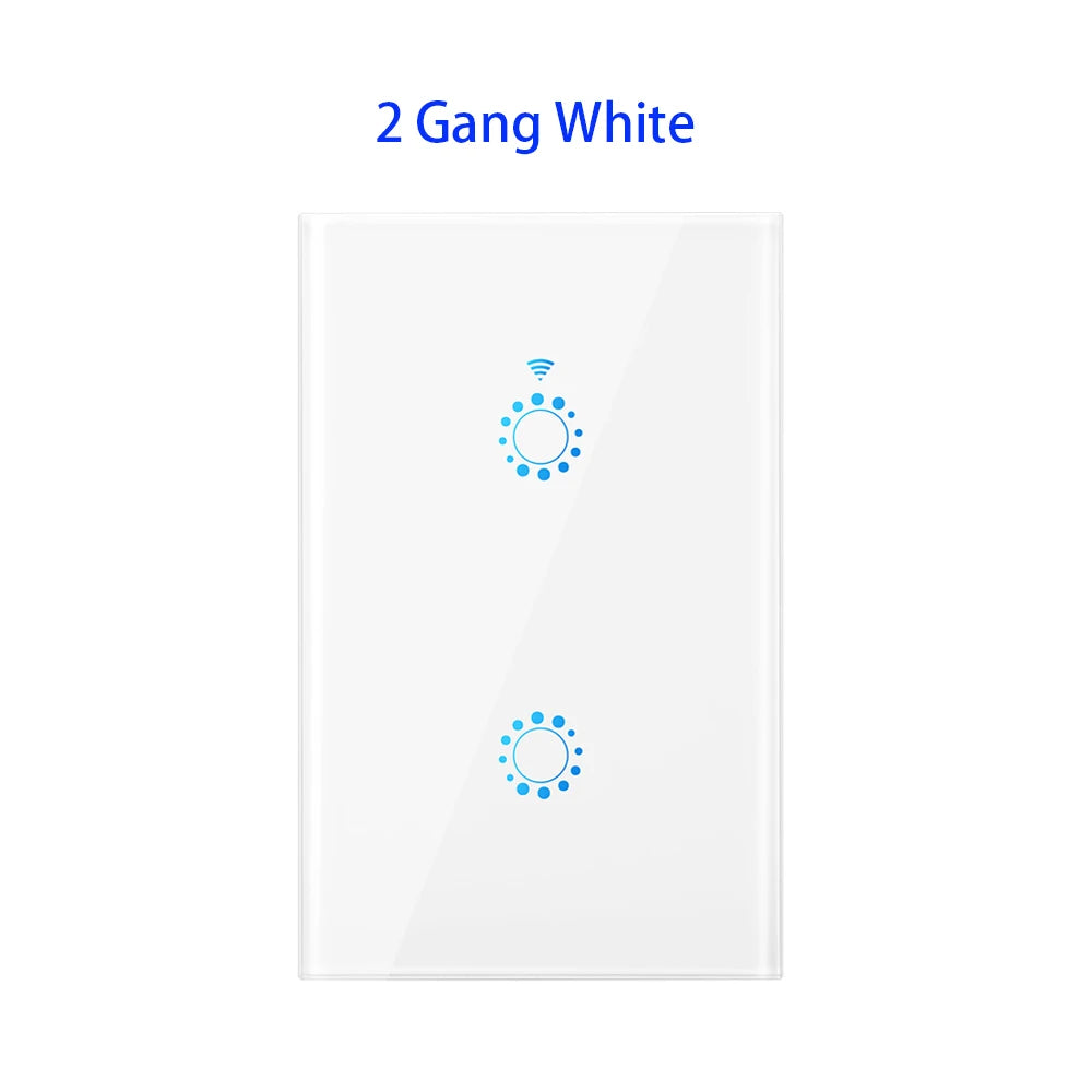 US Standard 1/2/3 Gang WiFi Smart LED Light Touch Switch Wall Panel Smart Home Switch Voice Control eWeLink Alexa