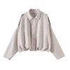 KAR&OT ZA 2025 Spring New Women's Retro Loose Fashion Casual Lapel Long Sleeve Jacket 4344155