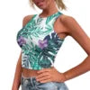 Hot Sale Hawaii Flower and Leaf Printed Summer Breathable Lady Sexy Tops Fashion Polynesian Pattern Vest Women's Skinny Tank Top