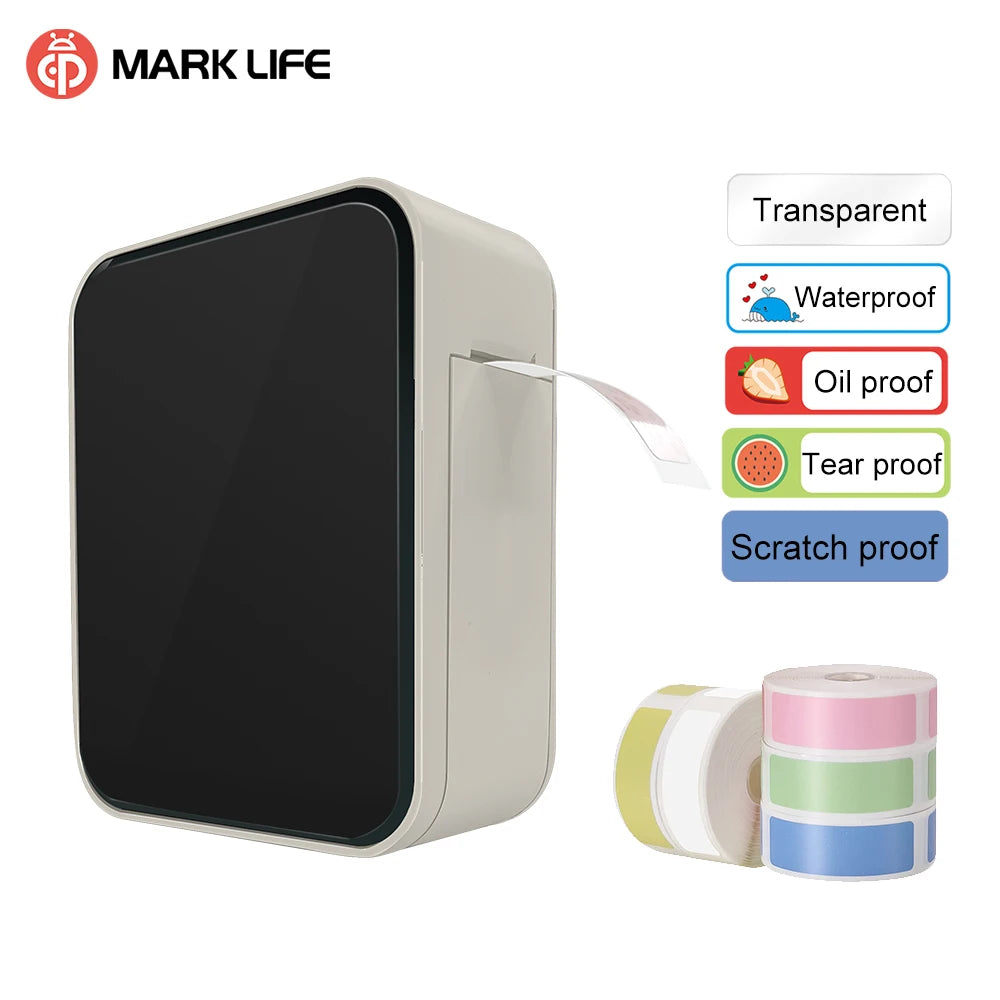 Portable Mini Wireless Thermal Label Printer Small Business Cosmetics Tag Maker Machine for Thermal Paper