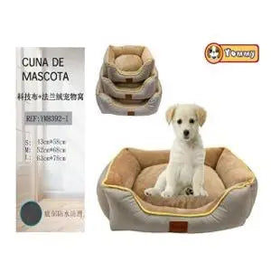 3-piece dog bed made of cotton lining and flannel, coffee color 8392-1 - For a perfect rest
