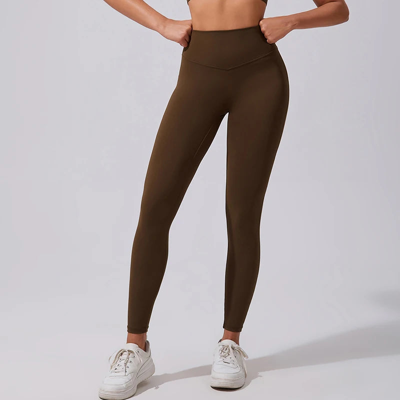 Quick Dry Tummy Control Workout Gym Leggings High Waisted Yoga Pants Booty Lifting Long Tights Women Four-Way Elastic Waist