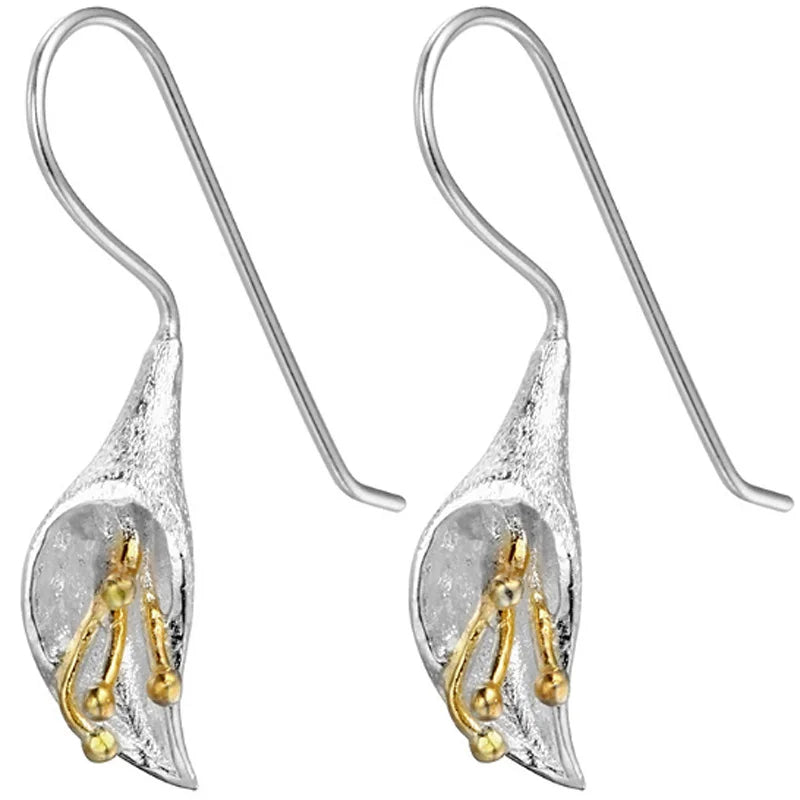 EZ06 925 Silver Flowers Earrings for Women Elegant Lady Prevent Allergy Silver 925 Earings Fashion Jewelry