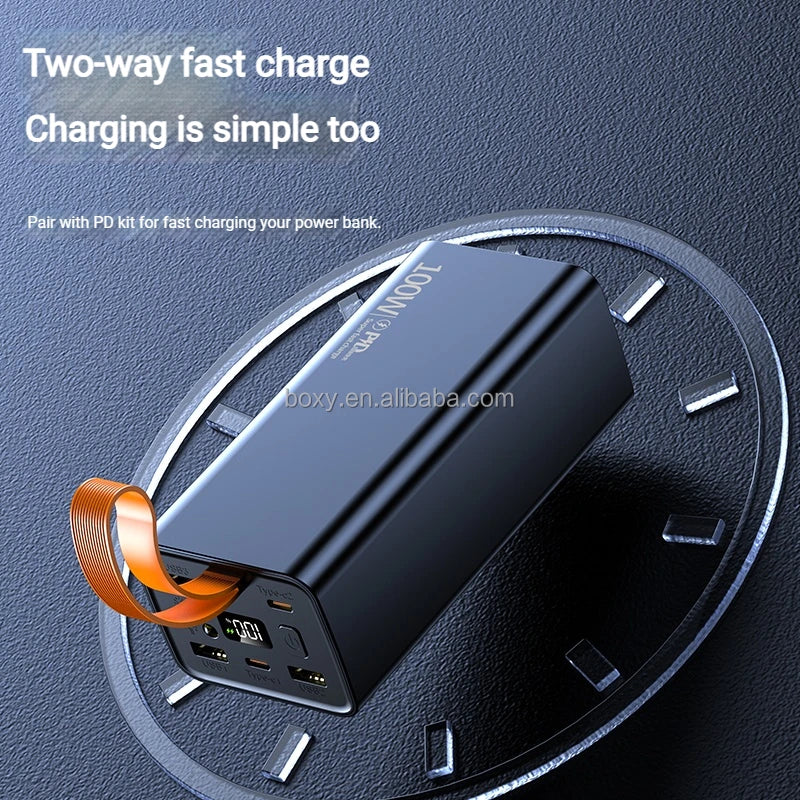 Portable 100W+65W PD+QC Outdoor Laptop Power Bank With Light Large Capacity Super Fast Charging Power Banks 60000mAh for Laptops