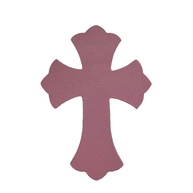 4.5*6.5cm Sheepskin Leather Patch With Cross Shaped Leather Label Genuine Leather DIY With Multiple Colors-106-182