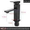 Square Modern Single Hole Single Handle Counter Top Water Sink Mixer Tap  Black  Bathroom Tall Wash Basin Faucet