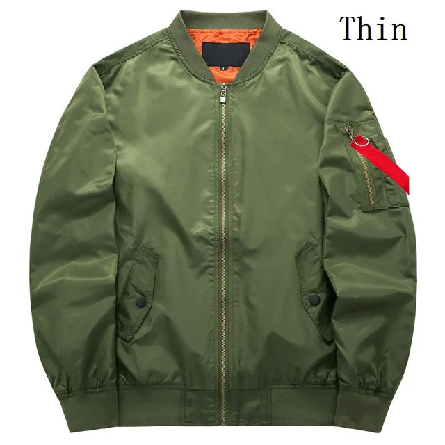 Spring Autumn Bomber Jacket Men's Fashion Thick Warm Military Motorcycle Jackets Men Flight Ma-1 Pilot Air Force Brand Coat