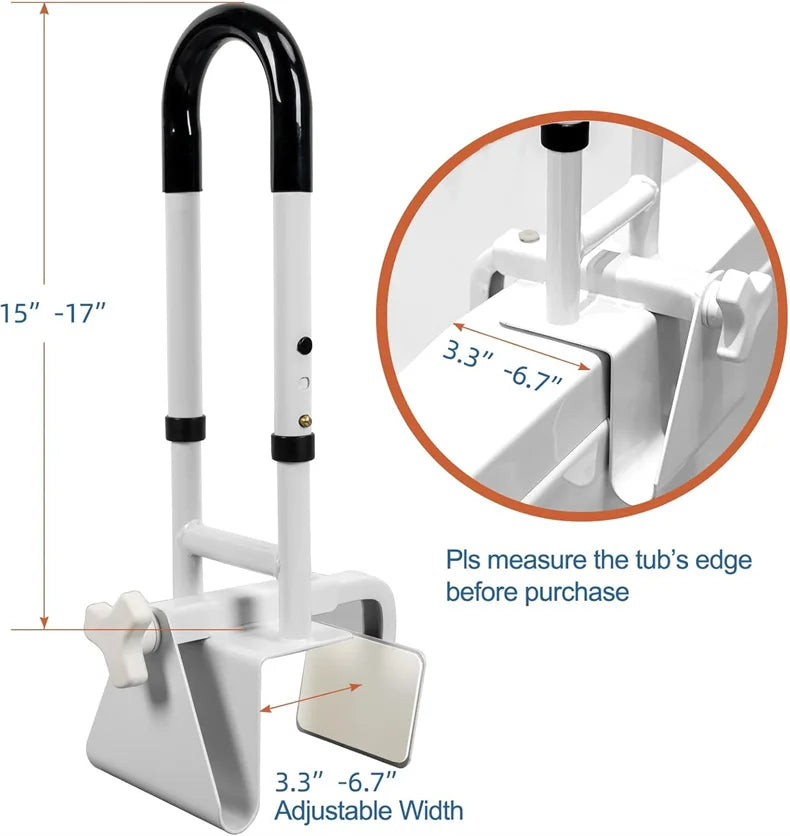 MSMT 040053 Suction-Assist Shower Handles Bathroom Safety Bar Home Use Bathtub Grab Bars Hand Grip Balance Support Steel+Nylon