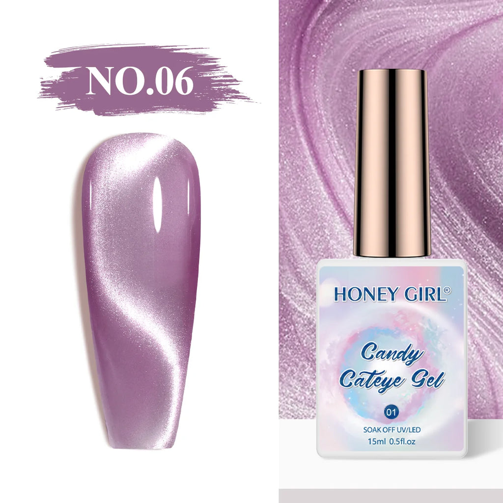 HONEY GIRL Moon Light Magnetic CatEye 24 Colors Jelly Gel Polish Set Wholesale 9d Crystal Uv Gel Nail Polish Cat Eye Gel Polish