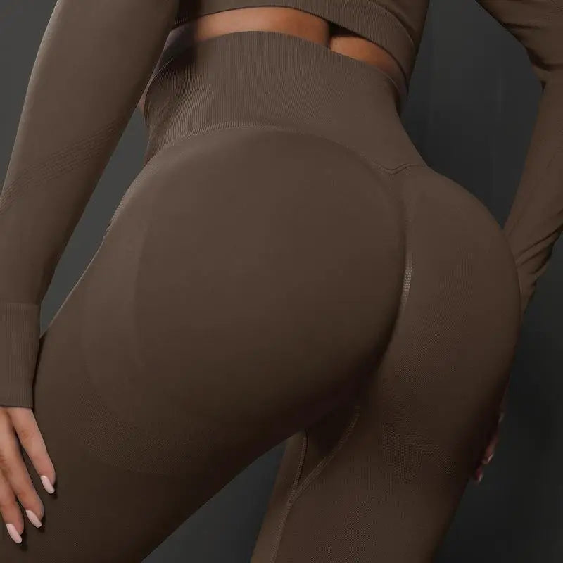 TikTok Women Buttery Soft High Waist Tummy Control Sports Yoga Pants Knitted Seamless Running Gym Tights Workout Athletic Leggin