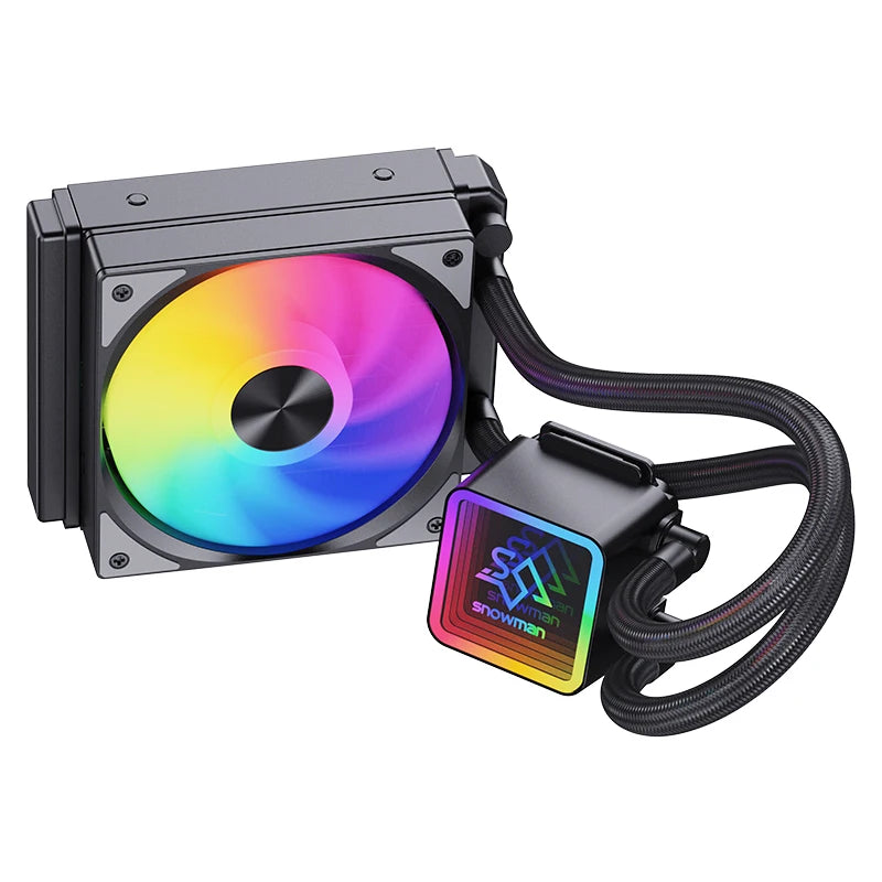 SNOWMAN 120mm RGB ARGB CPU Liquid Cooler AIO Water Cooling Kit High-Efficiency Radiator Ultra-Quiet Fans Heatsink for Laptop 12V