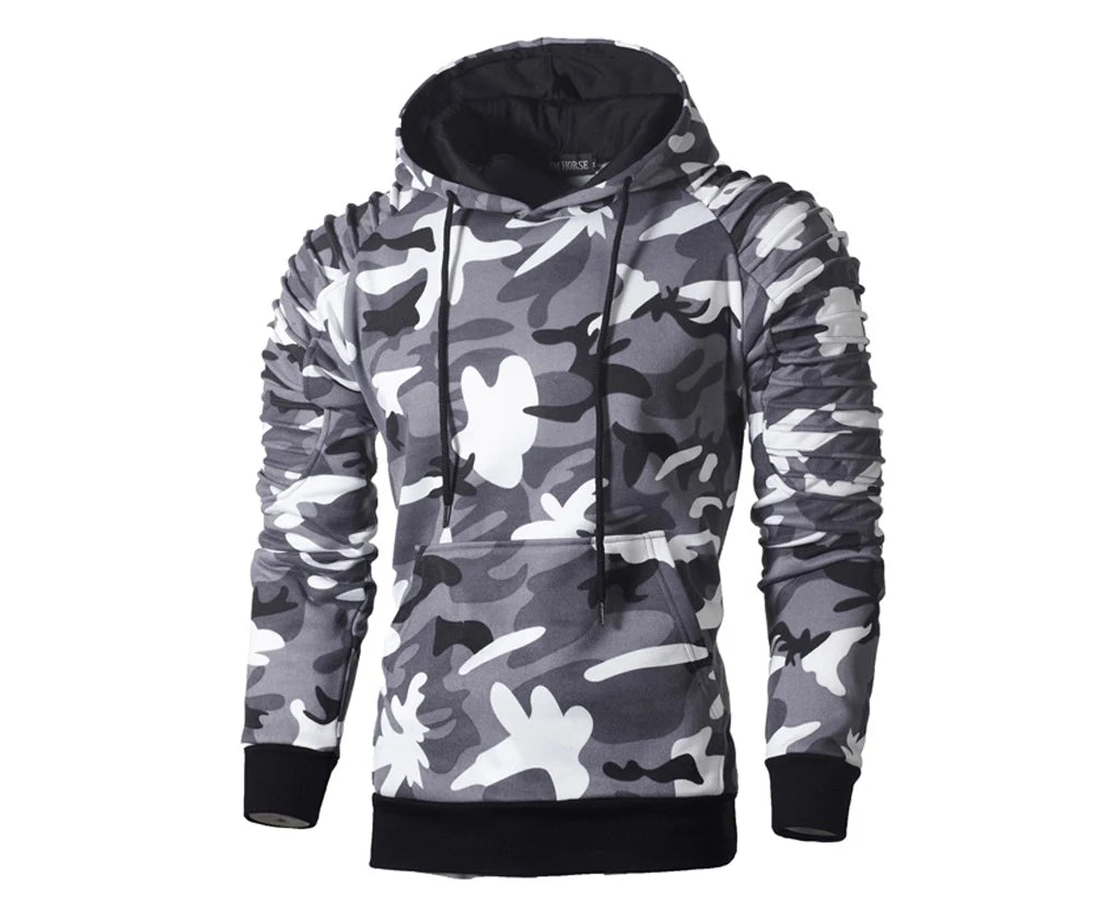 DIMUSI Hooded Mens Casual Camouflage Windbreaker Sweatshirt Coats Mens Streetwear Hip Hop Hoodies Sportswear Tracksuits Clothing