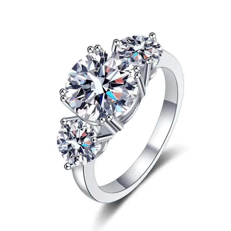 OAHLAN Luxury Jewelry Romantic 2ct Round Cut D Grade VVS1 S925 Sterling Silver Moissanite Rings for Women's Engagement Wedding