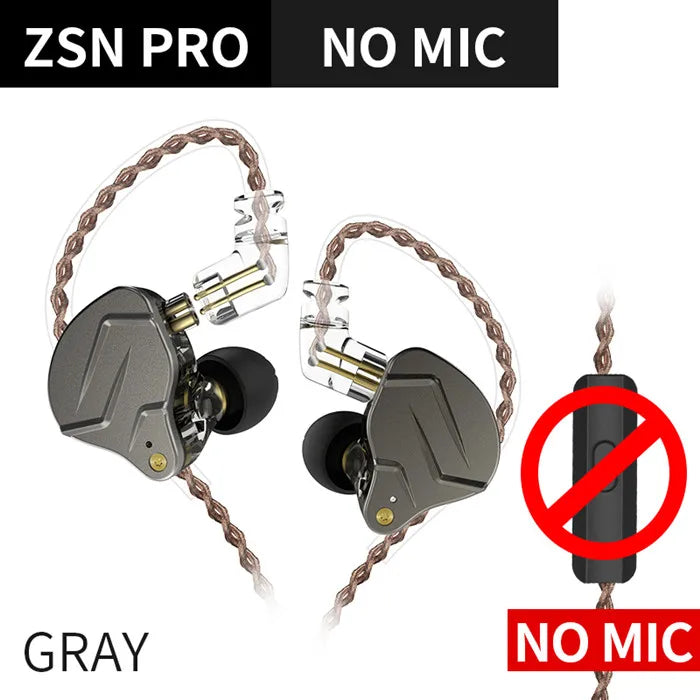 KZ ZSN Pro In Ear Earphones 1BA+1DD Hybrid technology HIFI Bass Metal Earbuds Headphones Sport Noise Cancelling Headset Monitor