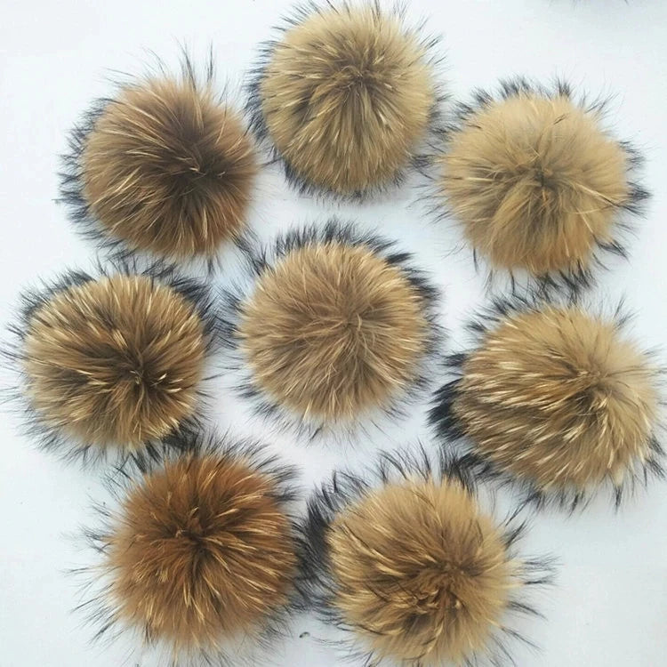 Wholesale Price Real Fur Pom Poms for Hats Real Mink Hair Fox Fur Nature Colors Custom Colors