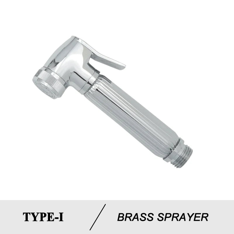 Shower Douche Toilet Bidet Sprayer Kit Chrome Polished Brass Bathroom Wall Mount Single Cold Valve Handheld Bidet Shattaf Set
