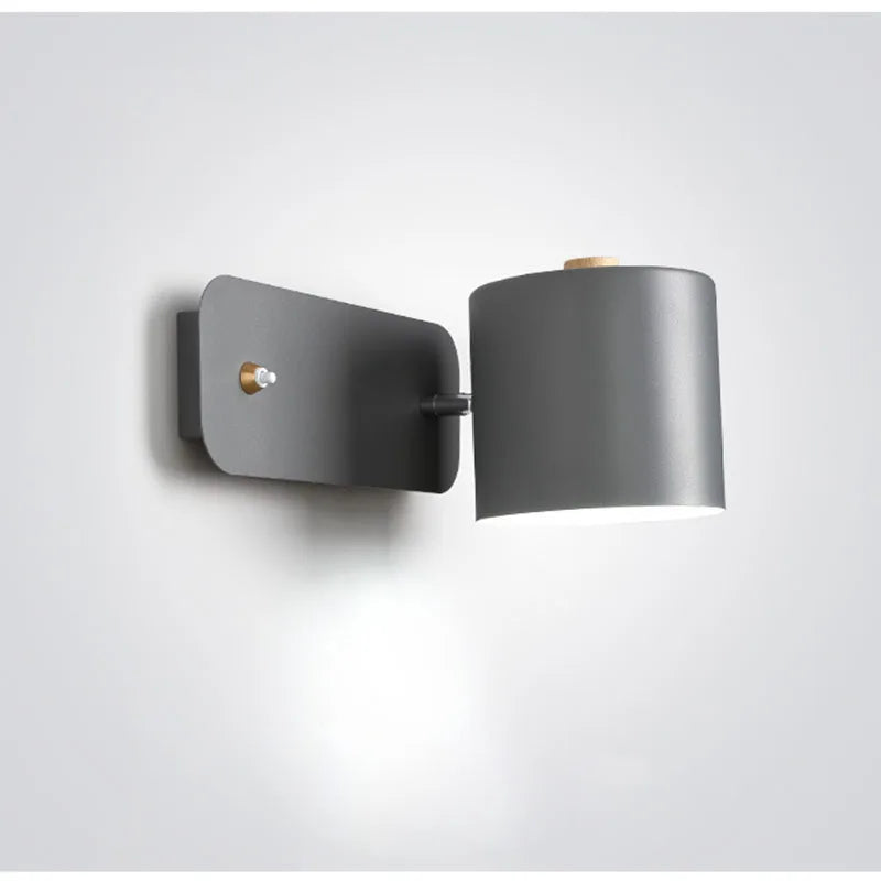 Modern LED Indoor Wall Lamps Rotation Adjustable Switch Wall Sconce With Knob Switch Stair Fixture Hallway Green LED Wall Light