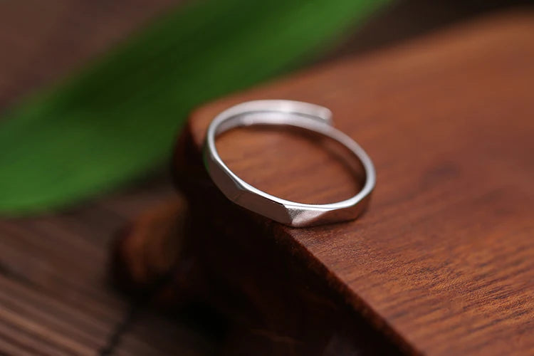 Wholesale Geometric Rhombus Platinum Plated Ring for Women Fashion Jewelry Adjustable Rings