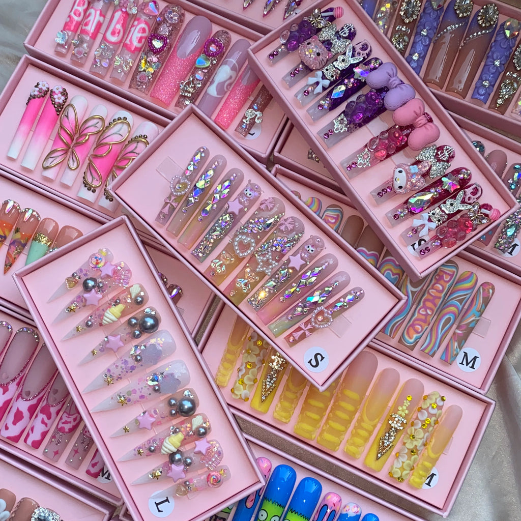 10Pcs Colors Wholesale Hand Paint Gel Best-selling Beautiful Luxury Customized Handmade Press on Nails