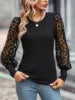 Women Shirts Summer Spring Slim Fit Blocking Mesh Long Sleeve Top Women's T-shirts Casual T-shirt