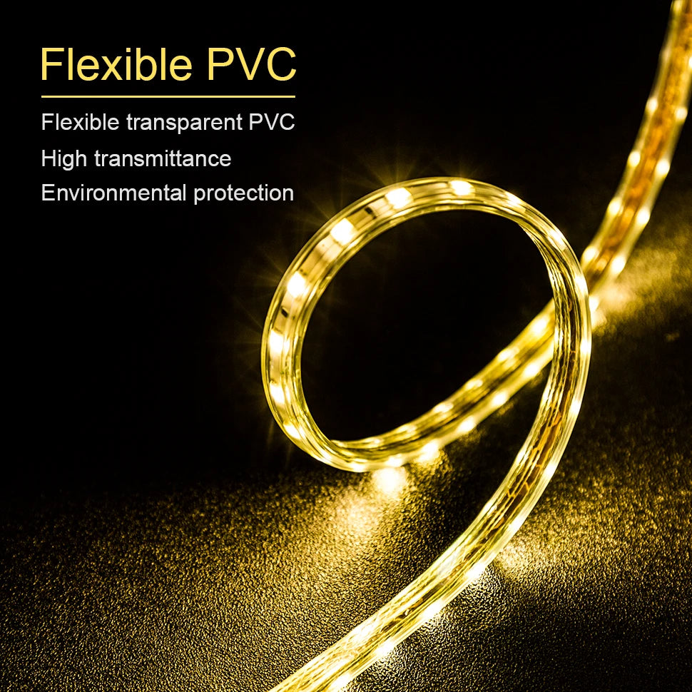 1-100M LED Tape AC220V LED 60-276LEDS With EU SMD 2835 5050 High Safety Brightness Flexible Strip Outdoor Waterproof Strip Light