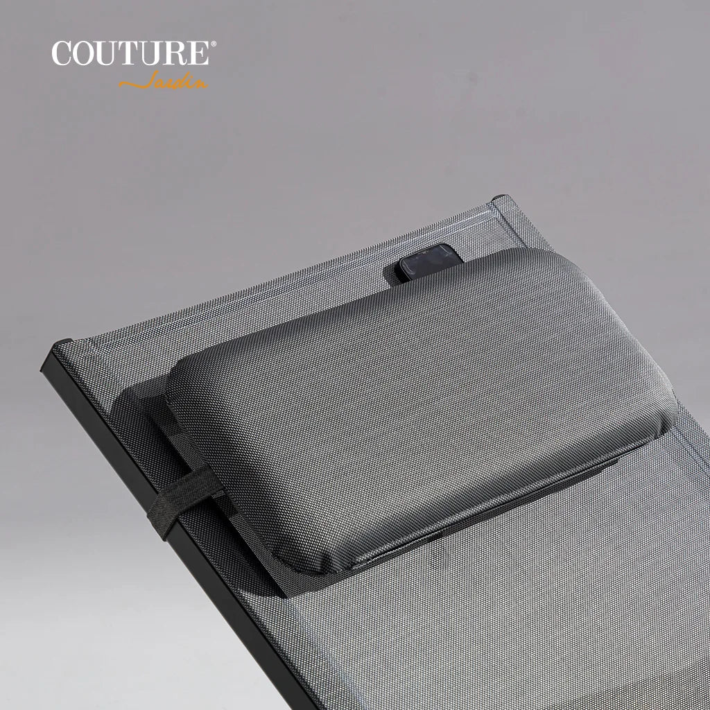 Couture Aluminum Modern Outdoor Sun Lounger with Adjustable Cushion for Swimming Pool & Garden Use