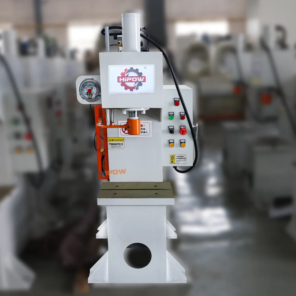 HIPOW Y41-5T Automatic Single Column Hydraulic Press 220/380/400/415V 50/60Hz 900mm Slide Stroke PLC Engine Bearings 3kW Motor